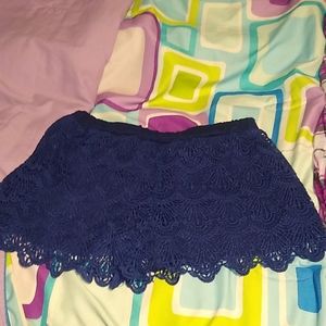 Navy blue crochet/lace shorts